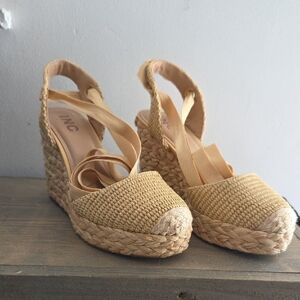 INC International Concepts Tan Espadrille Wedges